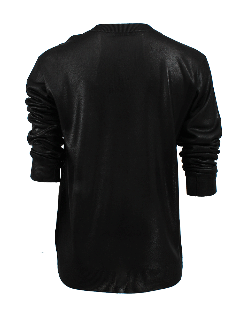 T BY ALEXANDER WANG-Long Sleeve Crewneck Foiled Knit Pullover-