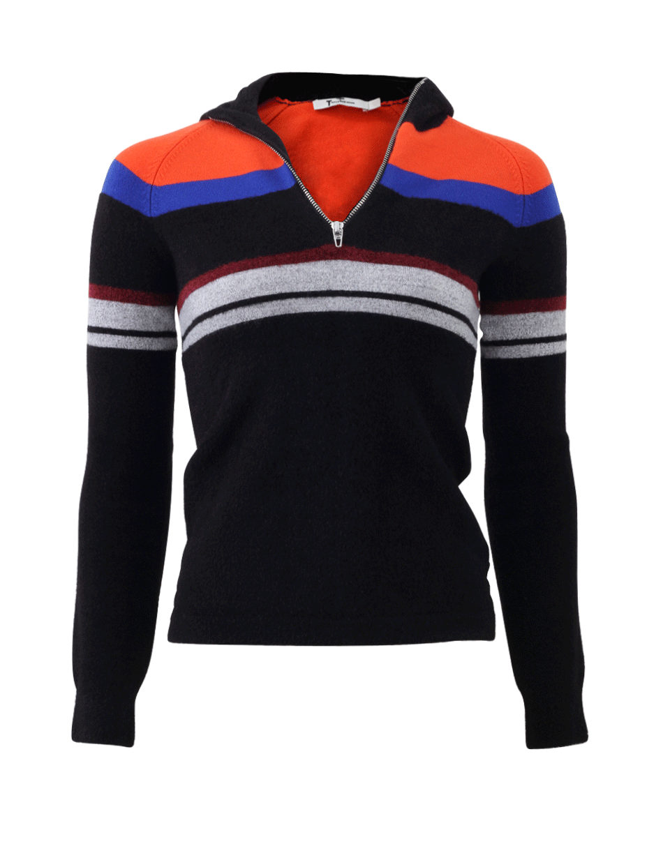 T BY ALEXANDER WANG-Striped Chenille Hooded Pullover-