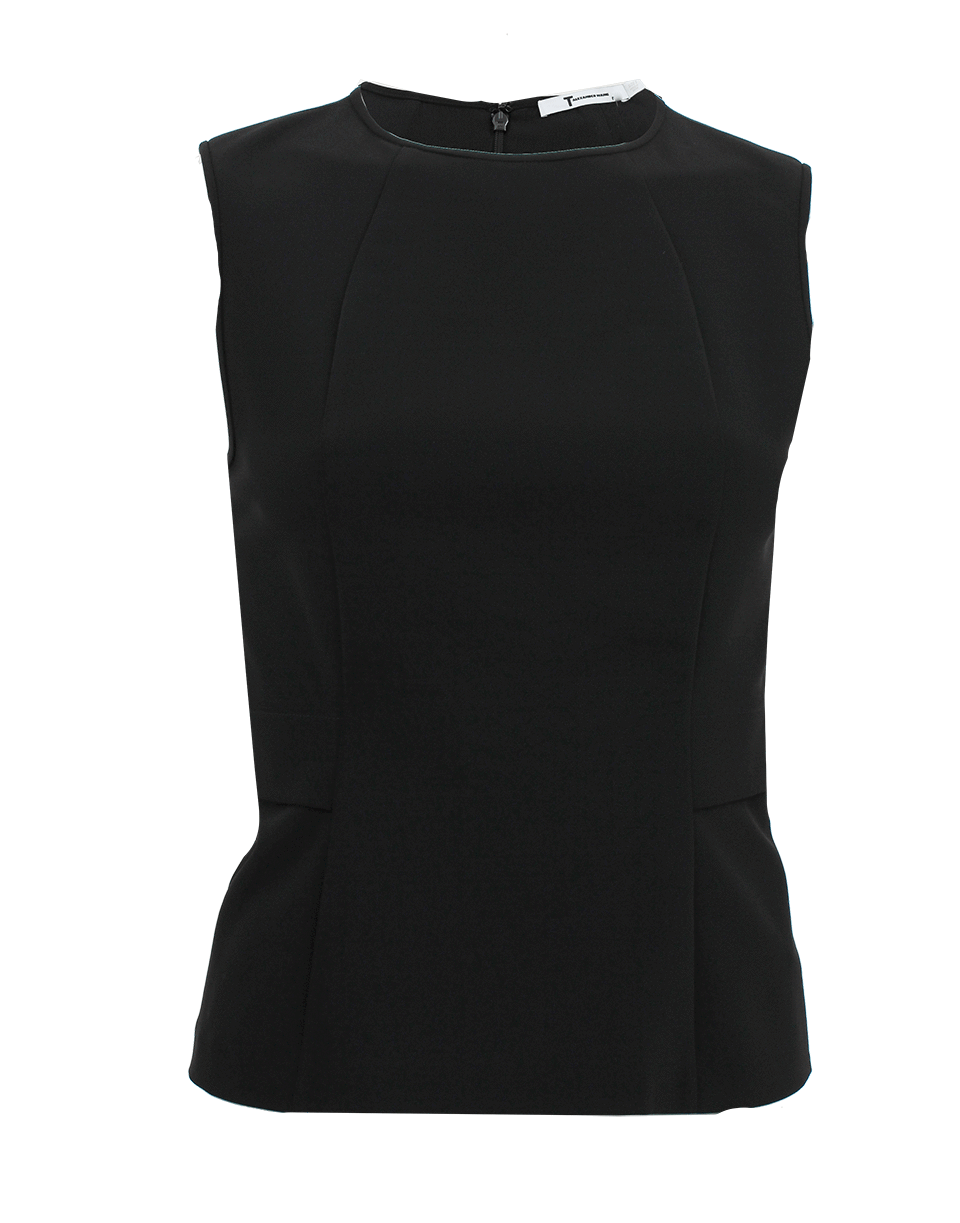 T BY ALEXANDER WANG-Sleeveless Crewneck Back Zip Top-