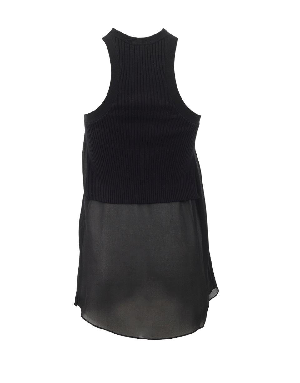 T BY ALEXANDER WANG-Ribbed And Sheer Tank Top-