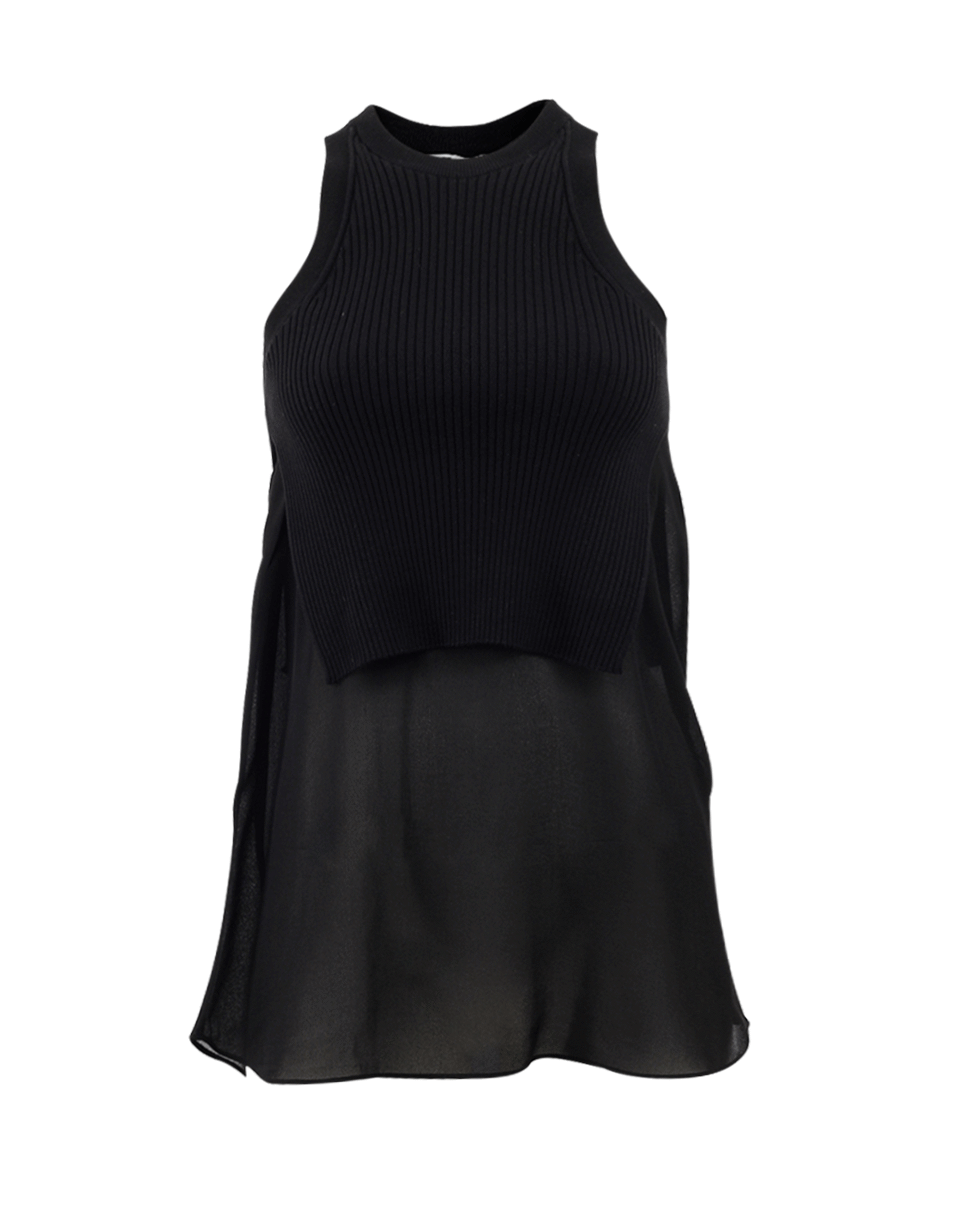 T BY ALEXANDER WANG-Ribbed And Sheer Tank Top-