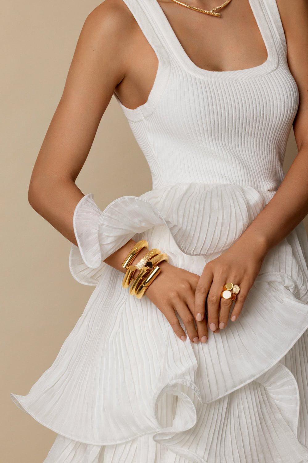 TABAYER-Large Oera Bracelet-YELLOW GOLD