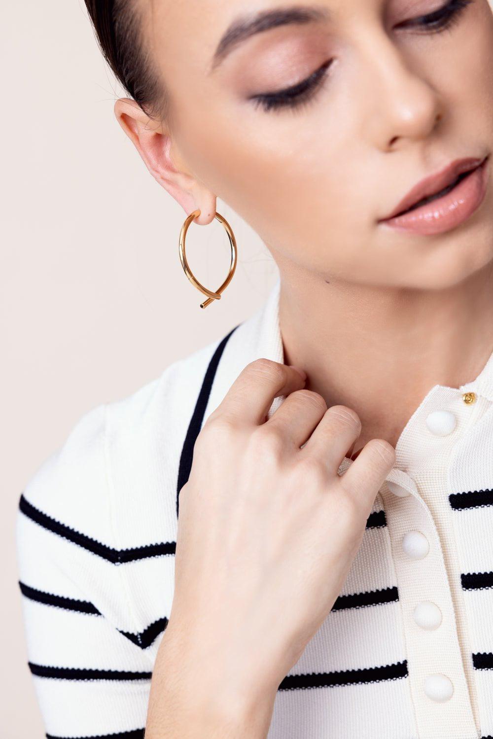 TABAYER-Oera Orb Earrings-YELLOW GOLD