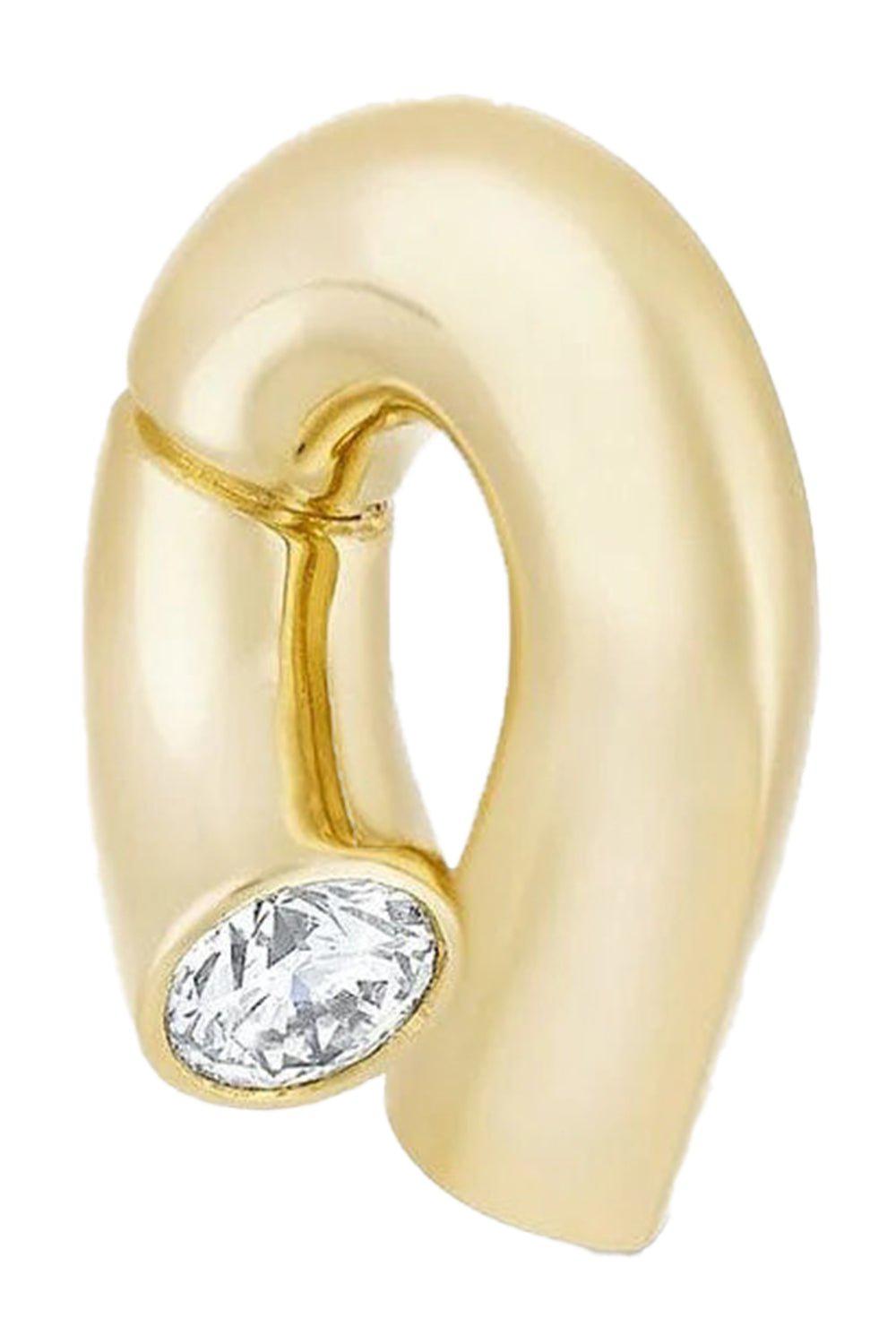 TABAYER-Yellow Gold Diamond Oera Stud Earrings-YELLOW GOLD