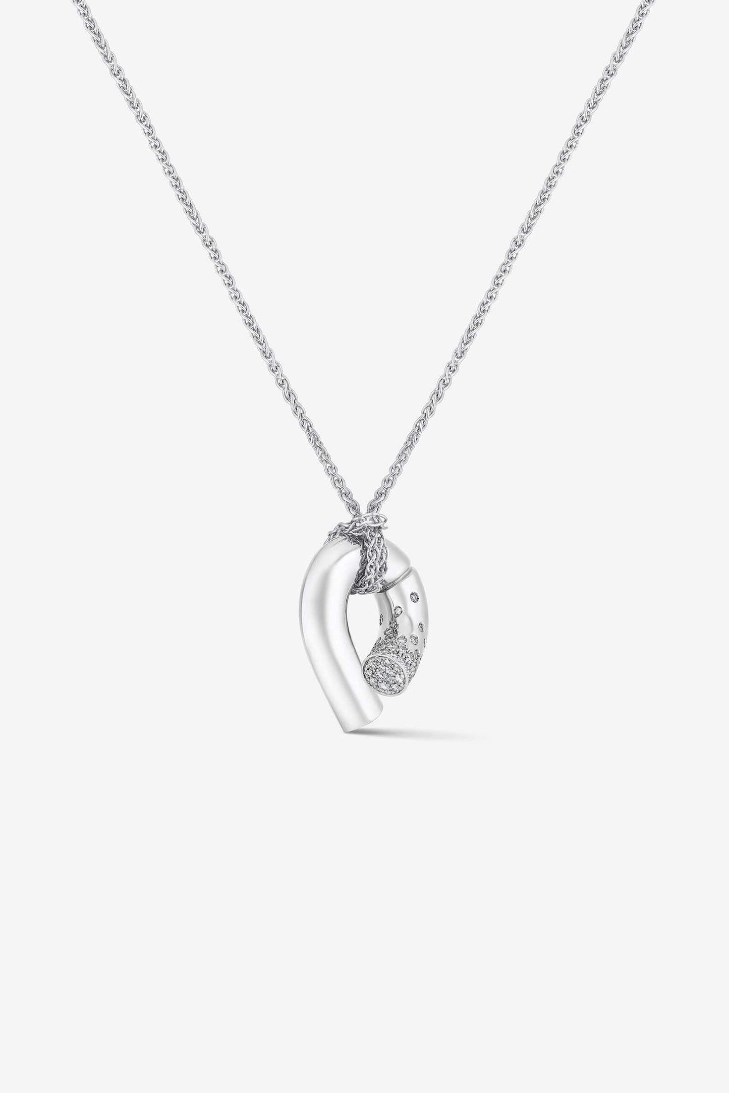 TABAYER-White Gold Pave Diamond Oera Pendant Necklace-WHITE GOLD