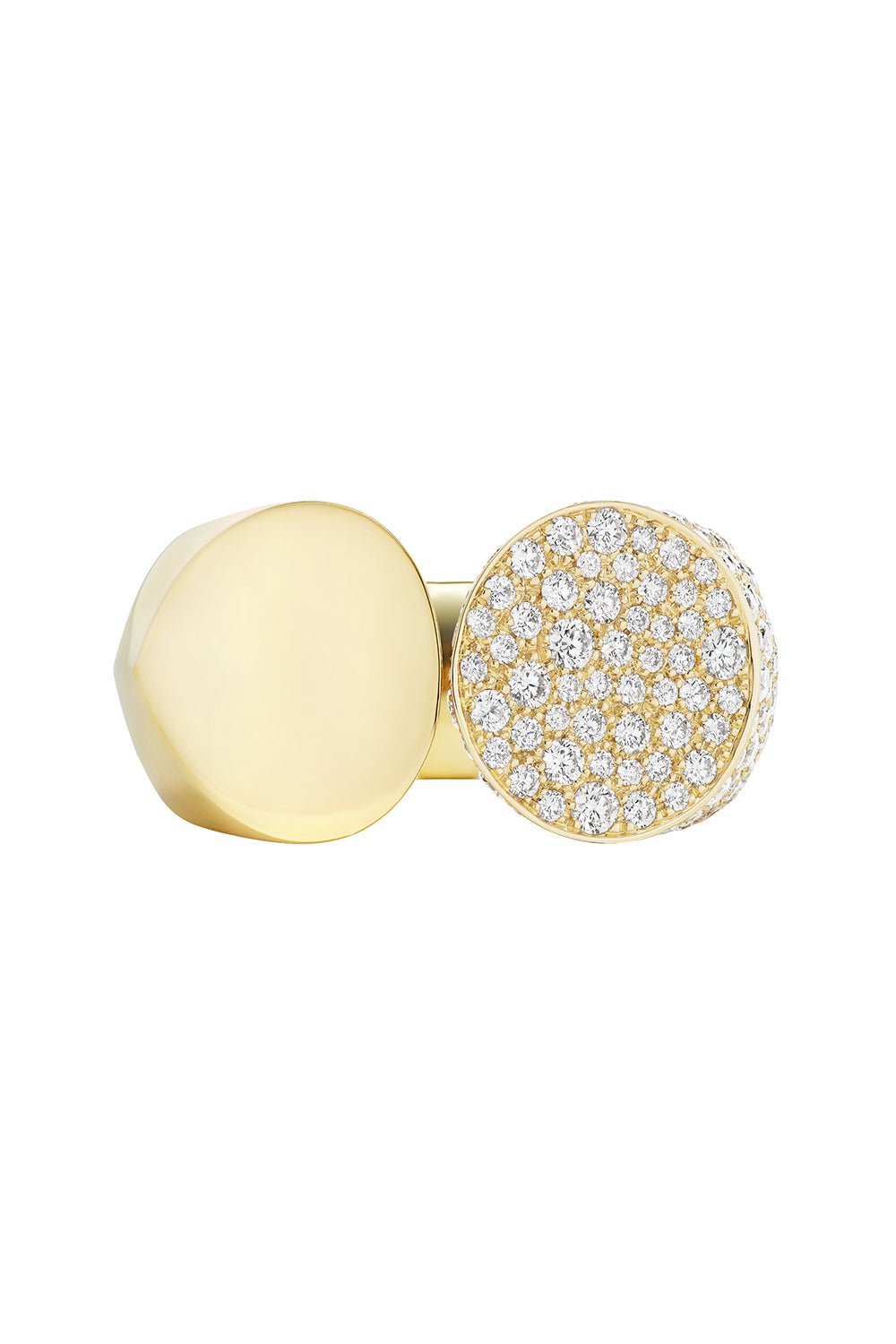TABAYER-Slanted Oera Diamond Ring - Yellow Gold-YELLOW GOLD