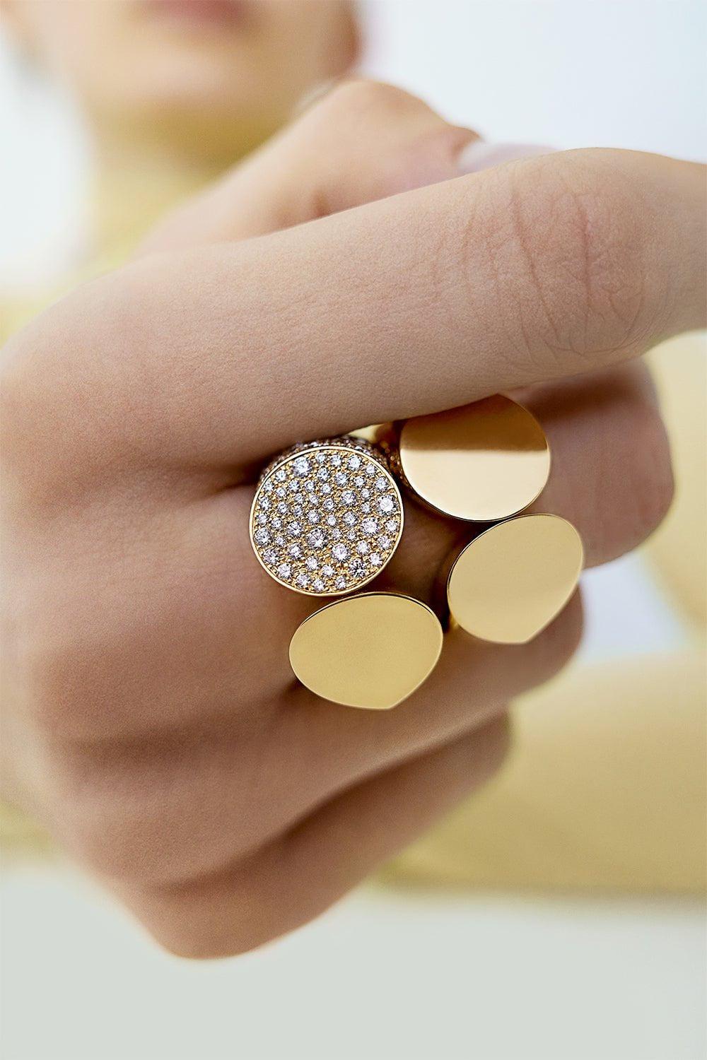 TABAYER-Slanted Oera Ring-YELLOW GOLD