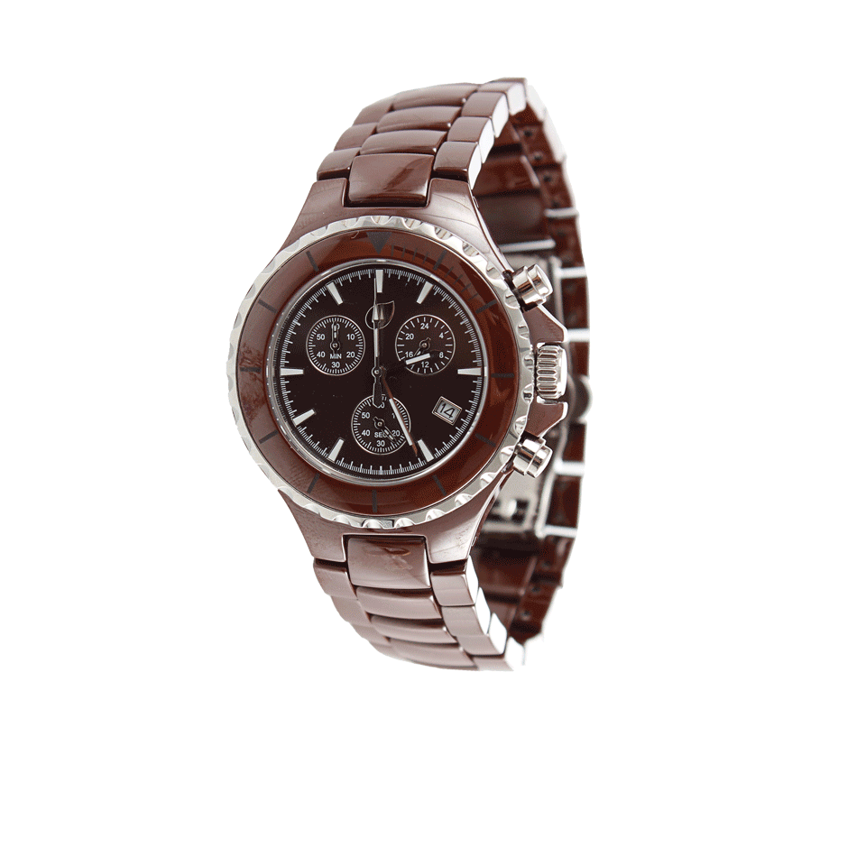 TAMARA COMOLLI-Medium Ceramic Watch-CHOCOLAT