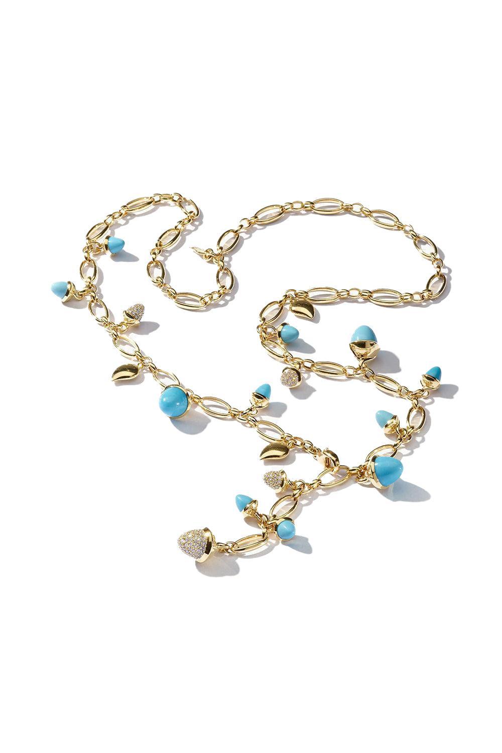 Turquoise Diamond Mikado Necklace-YELLOW GOLD-JEWELRYFINE JEWELNECKLACE O-TAMARA COMOLLI