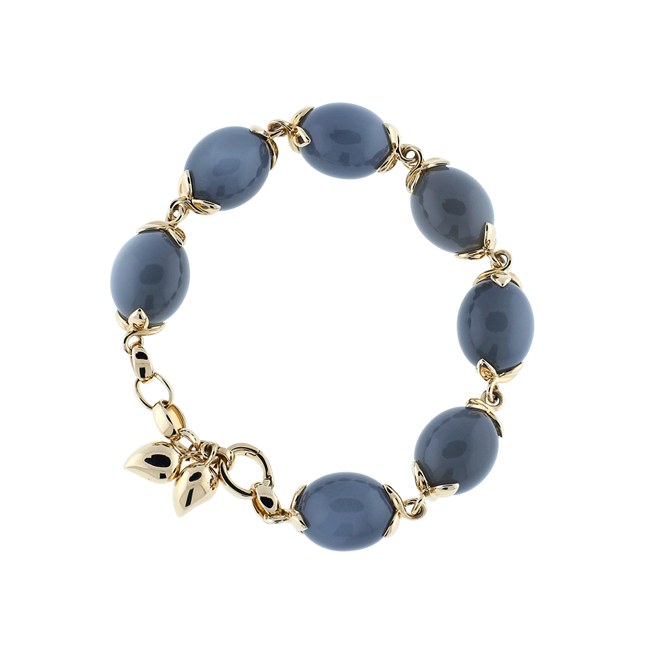 TAMARA COMOLLI-Grey Moonstone Coconut Link Bracelet-ROSE GOLD