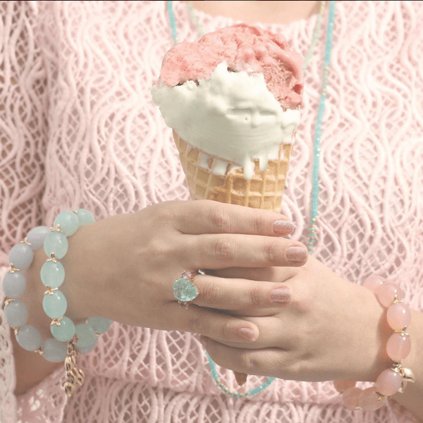 TAMARA COMOLLI-Large Pink Chalcedony Bracelet-ROSE GOLD
