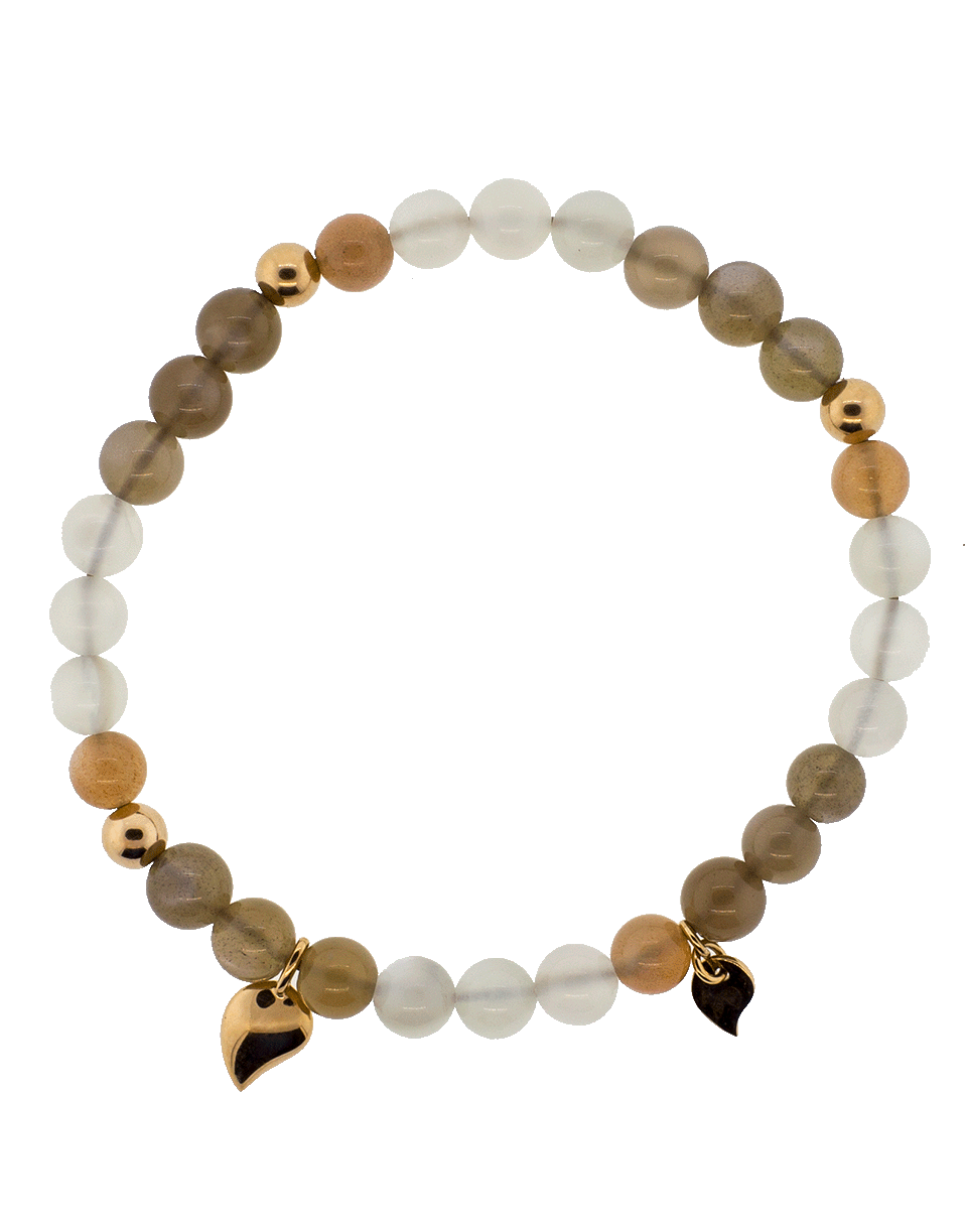 TAMARA COMOLLI-India Camel Moonstone Beaded Bracelet-ROSE GOLD