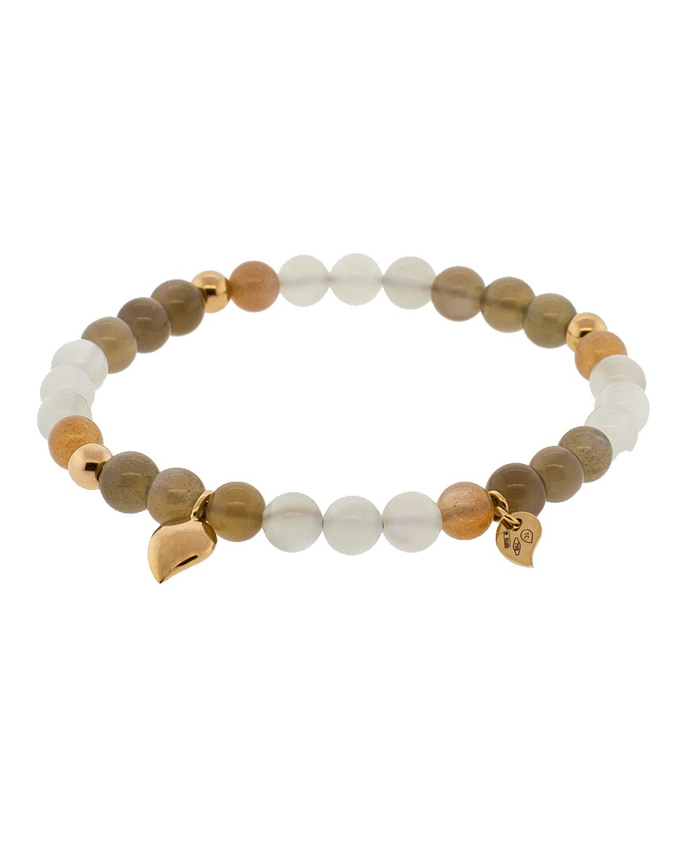 TAMARA COMOLLI-India Camel Moonstone Beaded Bracelet-ROSE GOLD