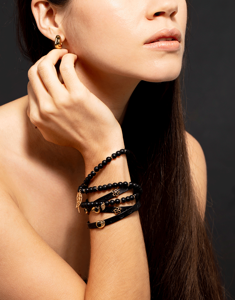 TAMARA COMOLLI-Ebony Wood India Wrap Bracelet-ROSE GOLD