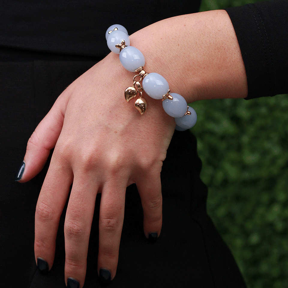 TAMARA COMOLLI-Slip-On Chalcedony Bracelet-ROSEGLD
