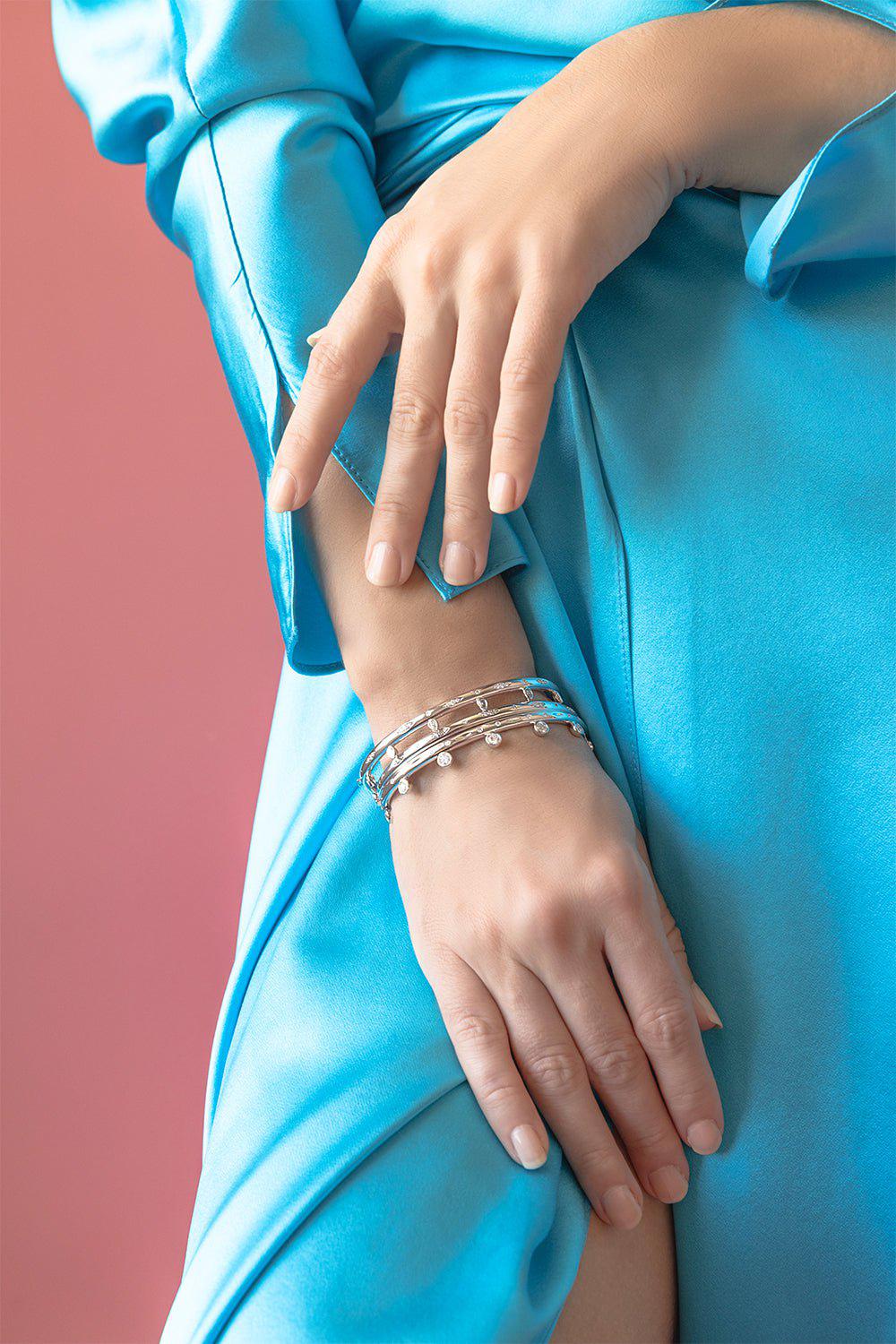 TAMARA COMOLLI-Gypsy Diamond Pave Bangle-WHITE GOLD