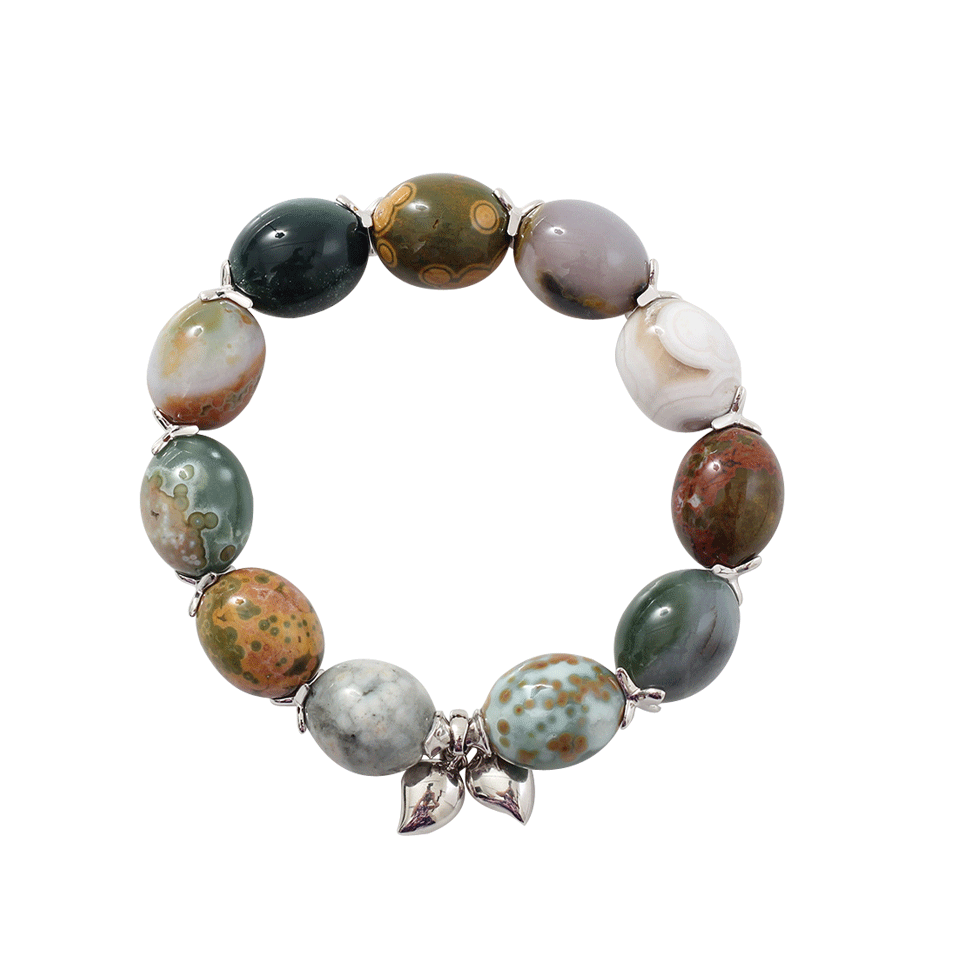 TAMARA COMOLLI-Large Ocean Jasper Coco Bracelet-WHITE GOLD