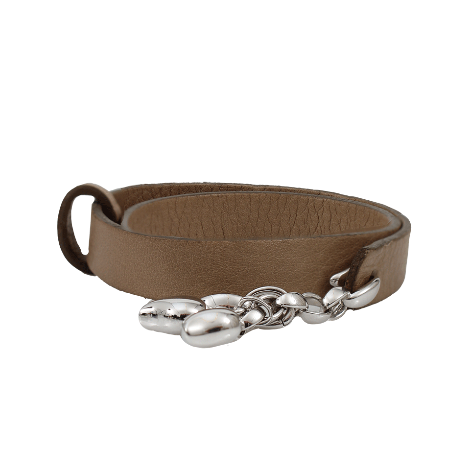 TAMARA COMOLLI-Leather Loop Bracelet-WHITE GOLD