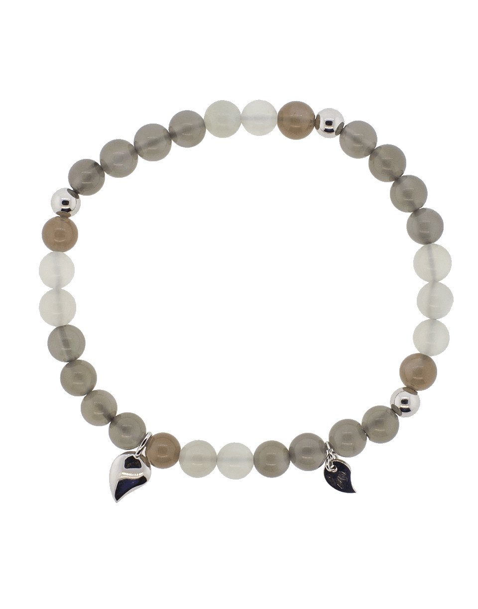 TAMARA COMOLLI-India Cashmere Moonstone Beaded Bracelet-WHITE GOLD