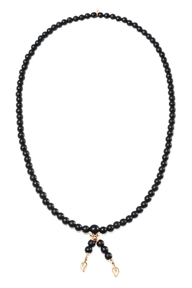 TAMARA COMOLLI-India Ebony Wood Wrap Bracelet-WHITE GOLD