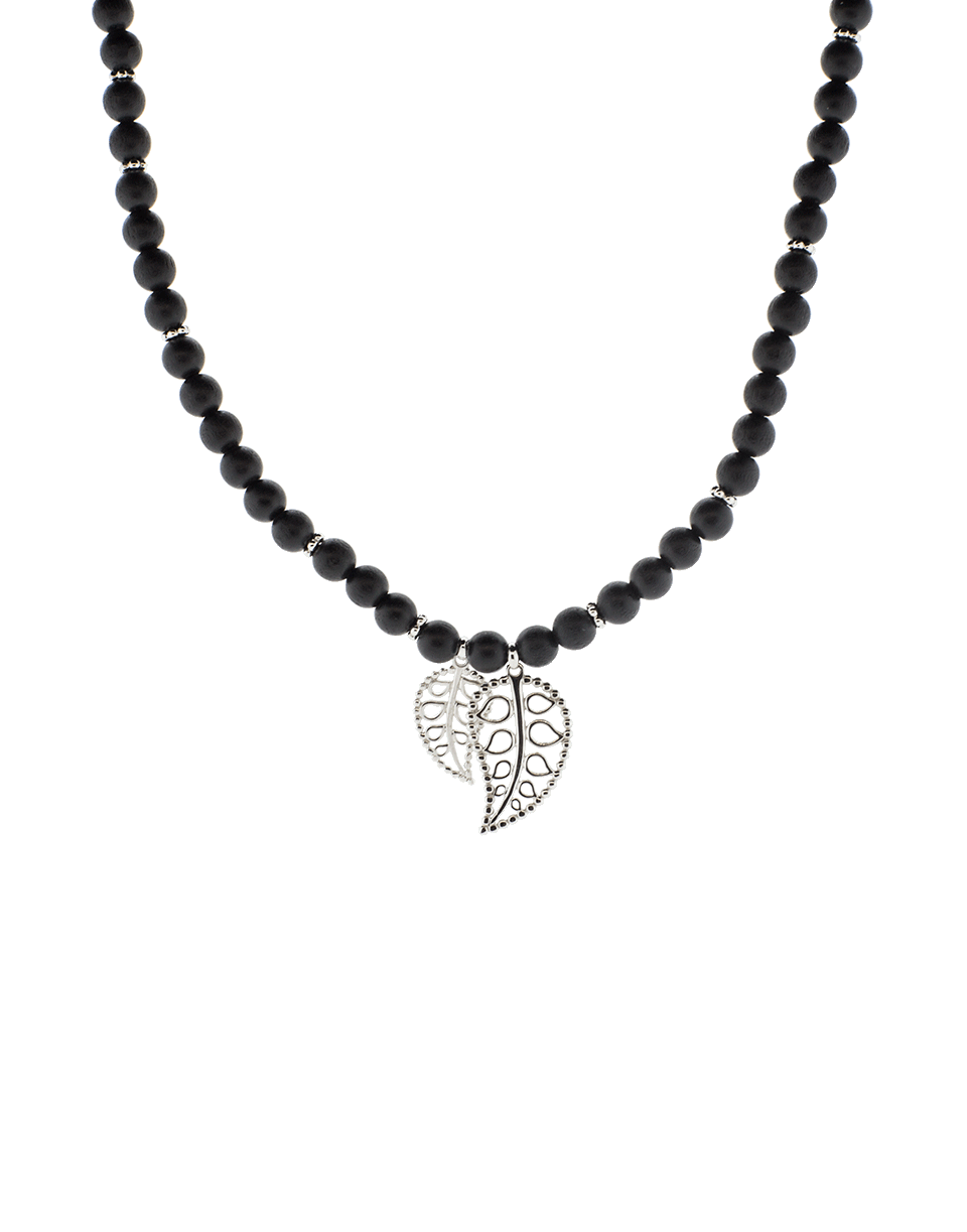 TAMARA COMOLLI-Ebony Wood India Wrap Bracelt-WHITE GOLD