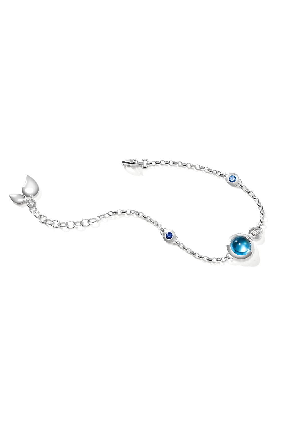 TAMARA COMOLLI-Mini Bouton Ocean Chain Bracelet-WHITE GOLD