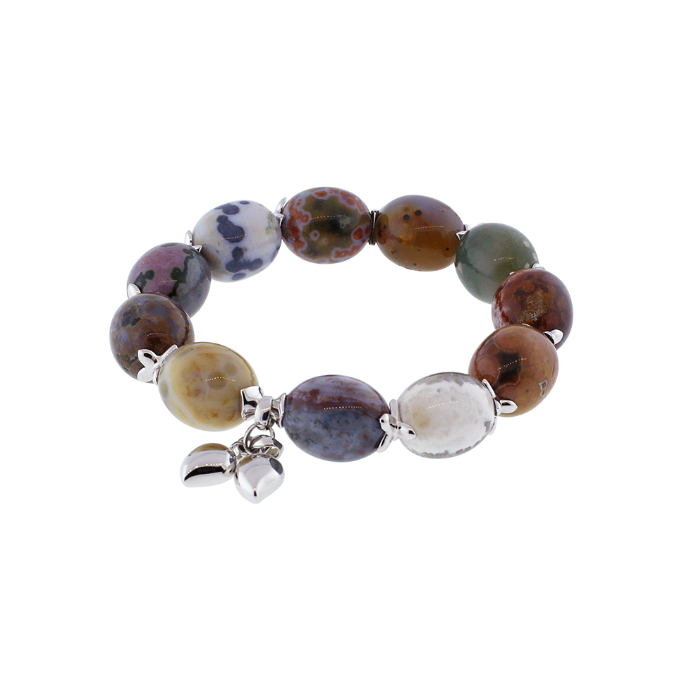TAMARA COMOLLI-Ocean Jasper Slip-On Bracelet-WHITE GOLD