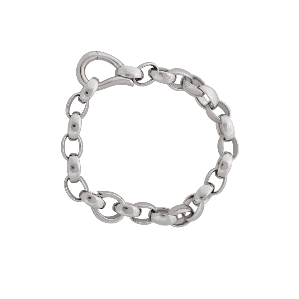 TAMARA COMOLLI-Small Middle Drop Clasp Bracelet-WHITE GOLD