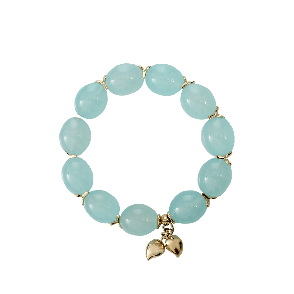 TAMARA COMOLLI-Aqua Chalcedony Coconut Bracelet-YELLOW GOLD