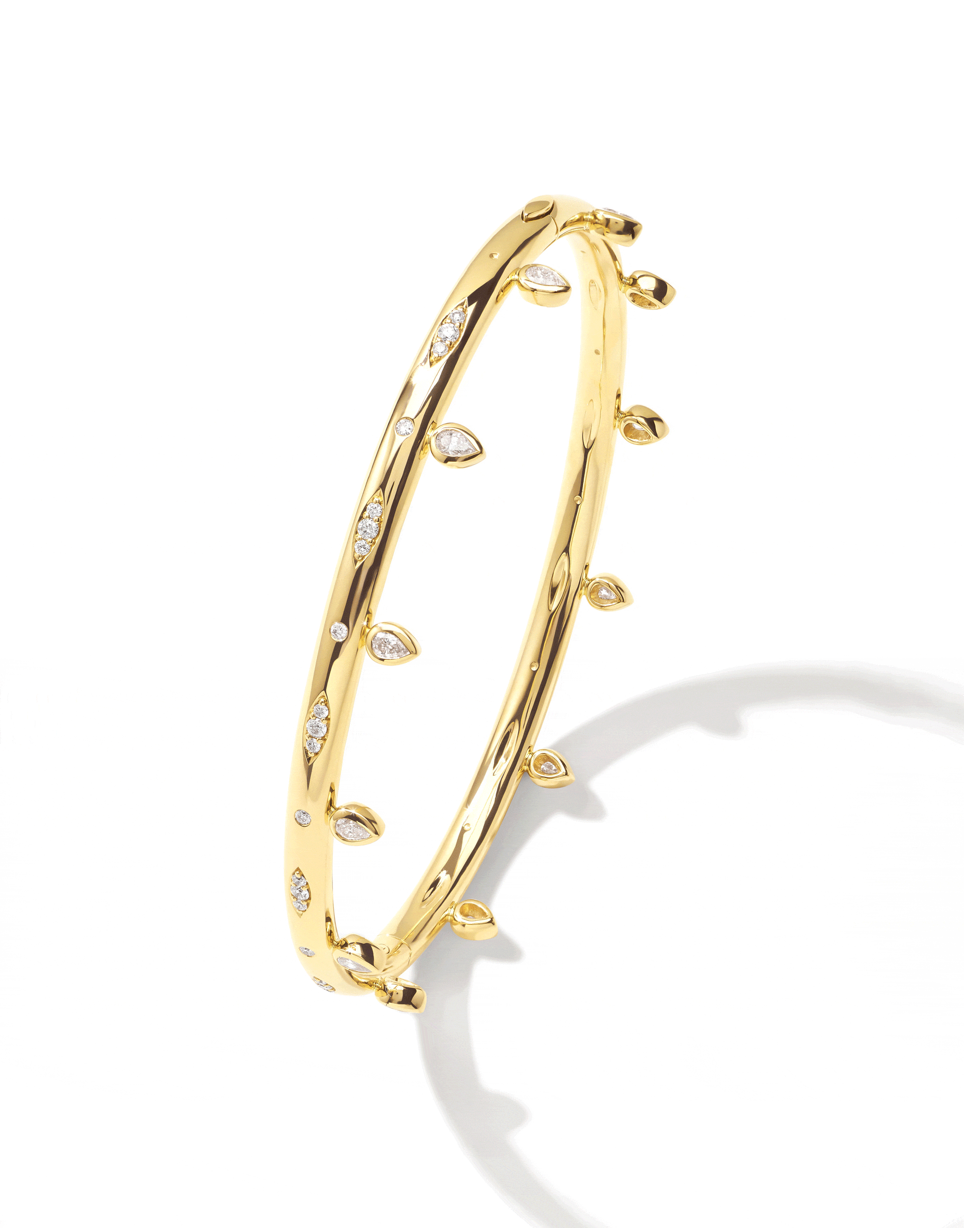 TAMARA COMOLLI-Diamond Gypsy Drop Bangle - Yellow Gold-YELLOW GOLD