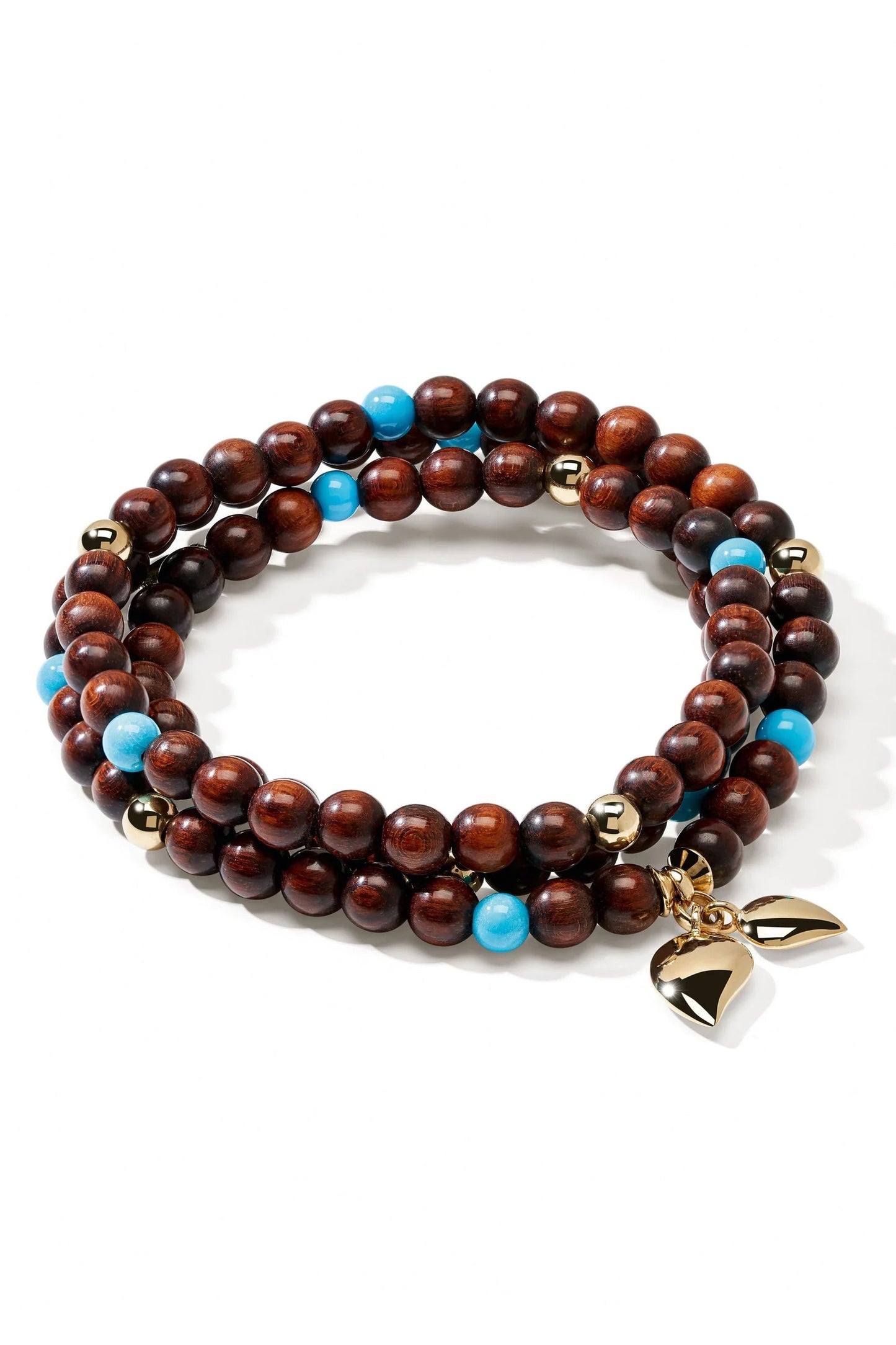 TAMARA COMOLLI-Snakewood and Turquoise India Bracelet-YELLOW GOLD