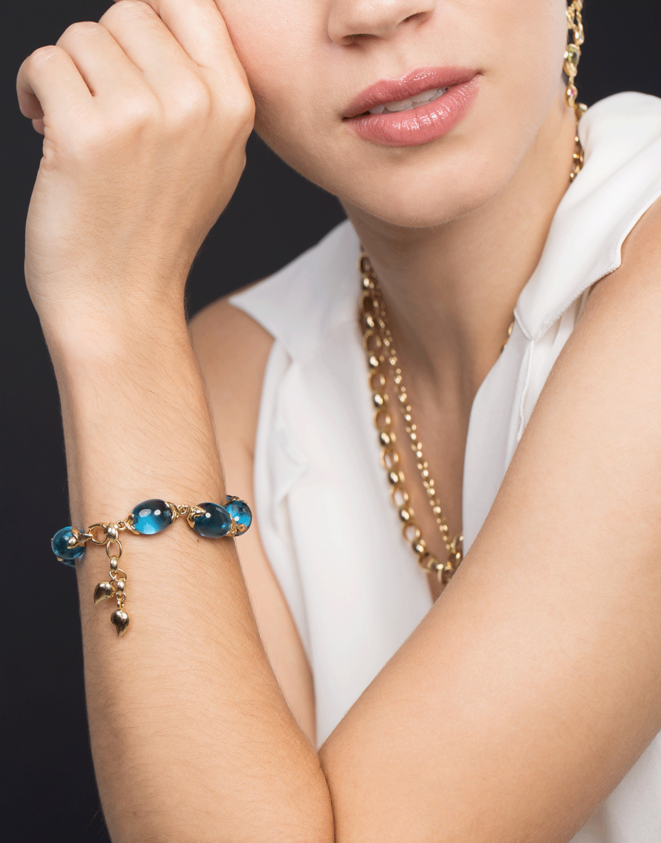 TAMARA COMOLLI-Swiss Topaz Coconut Link Bracelet-YELLOW GOLD