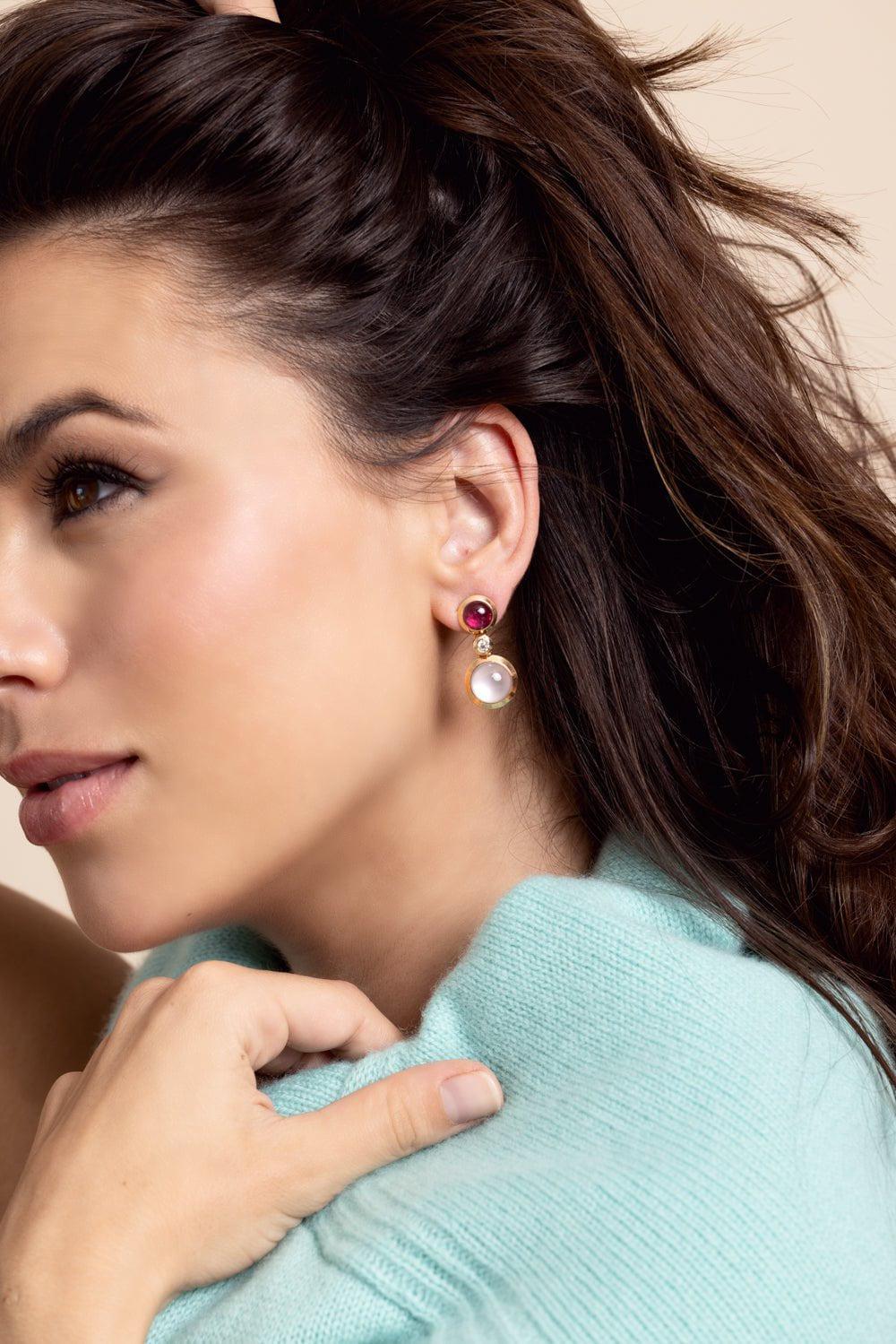 TAMARA COMOLLI-Blush Bouton Cabochon Earrings-ROSE GOLD
