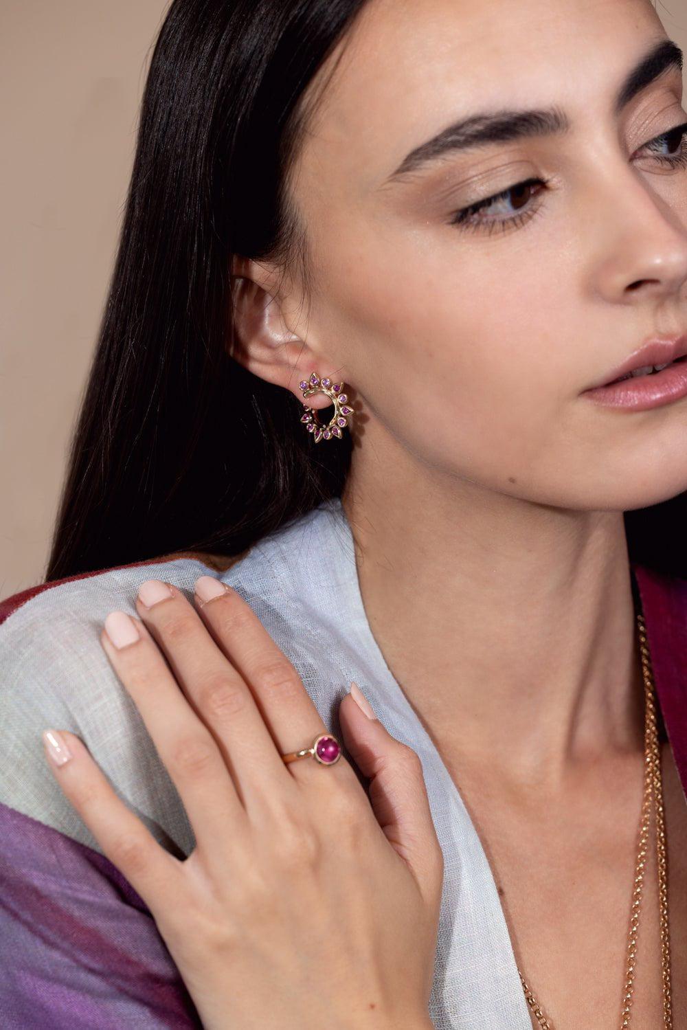  TAMARA COMOLLI-Blush Gypsy Sun Hoop Earrings-ROSE GOLD 