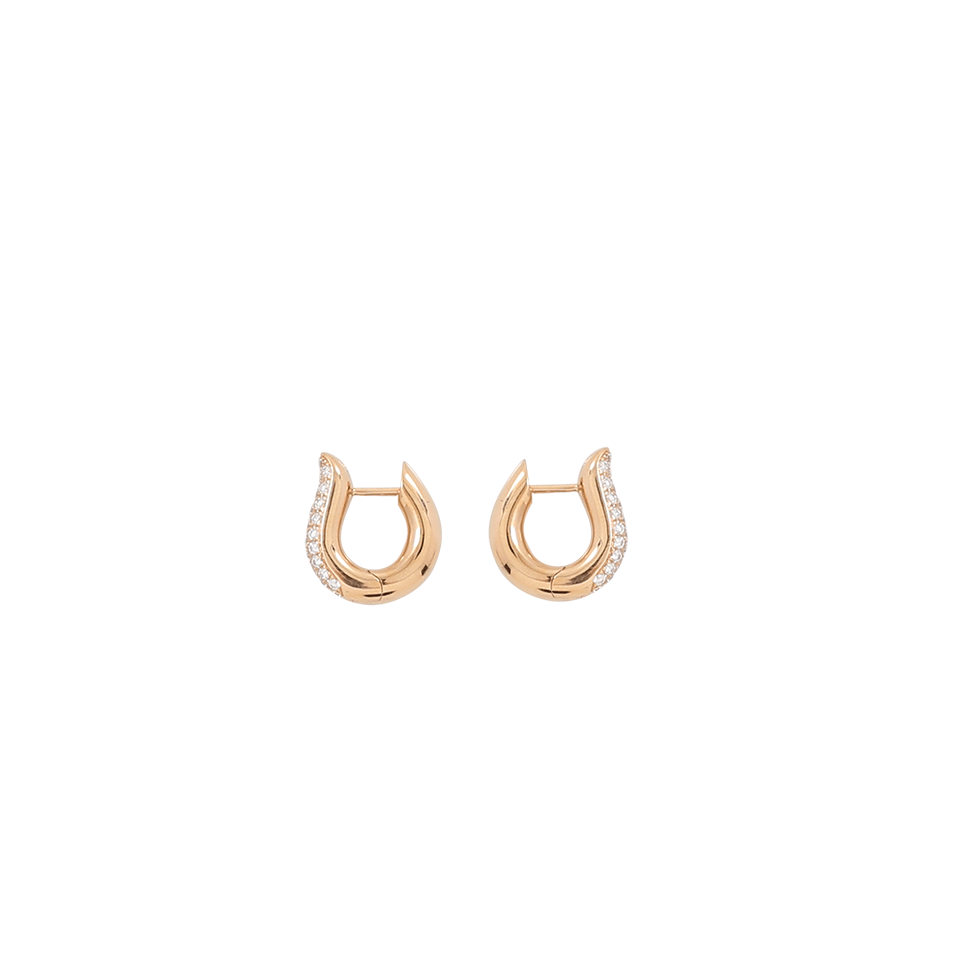 TAMARA COMOLLI-Medium Pave Diamond Drop Hoop Earrings-ROSE GOLD