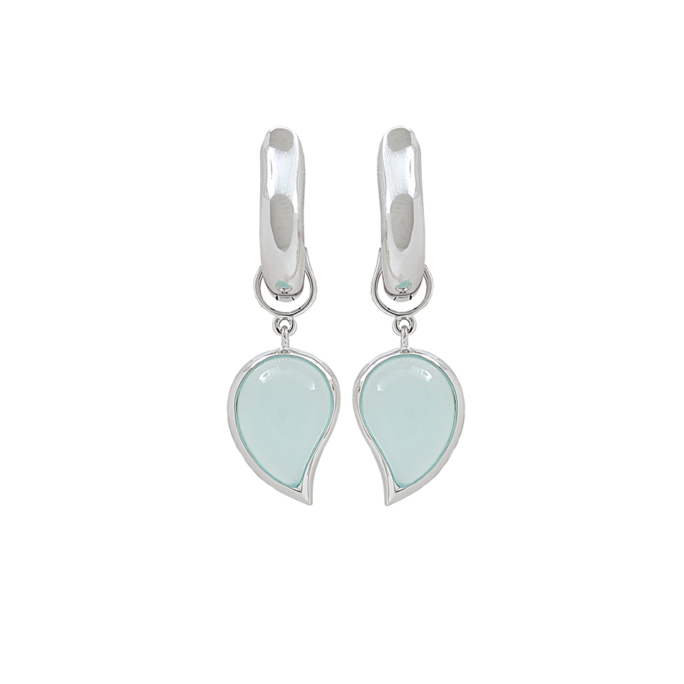 TAMARA COMOLLI-Aqua Chalcedony Small Single Drop Earrings-WHITE GOLD