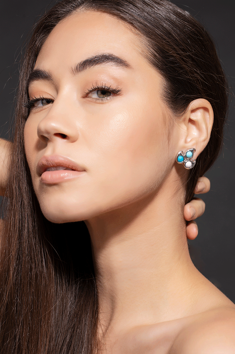 TAMARA COMOLLI-Breeze Paisley Earrings-WHITE GOLD
