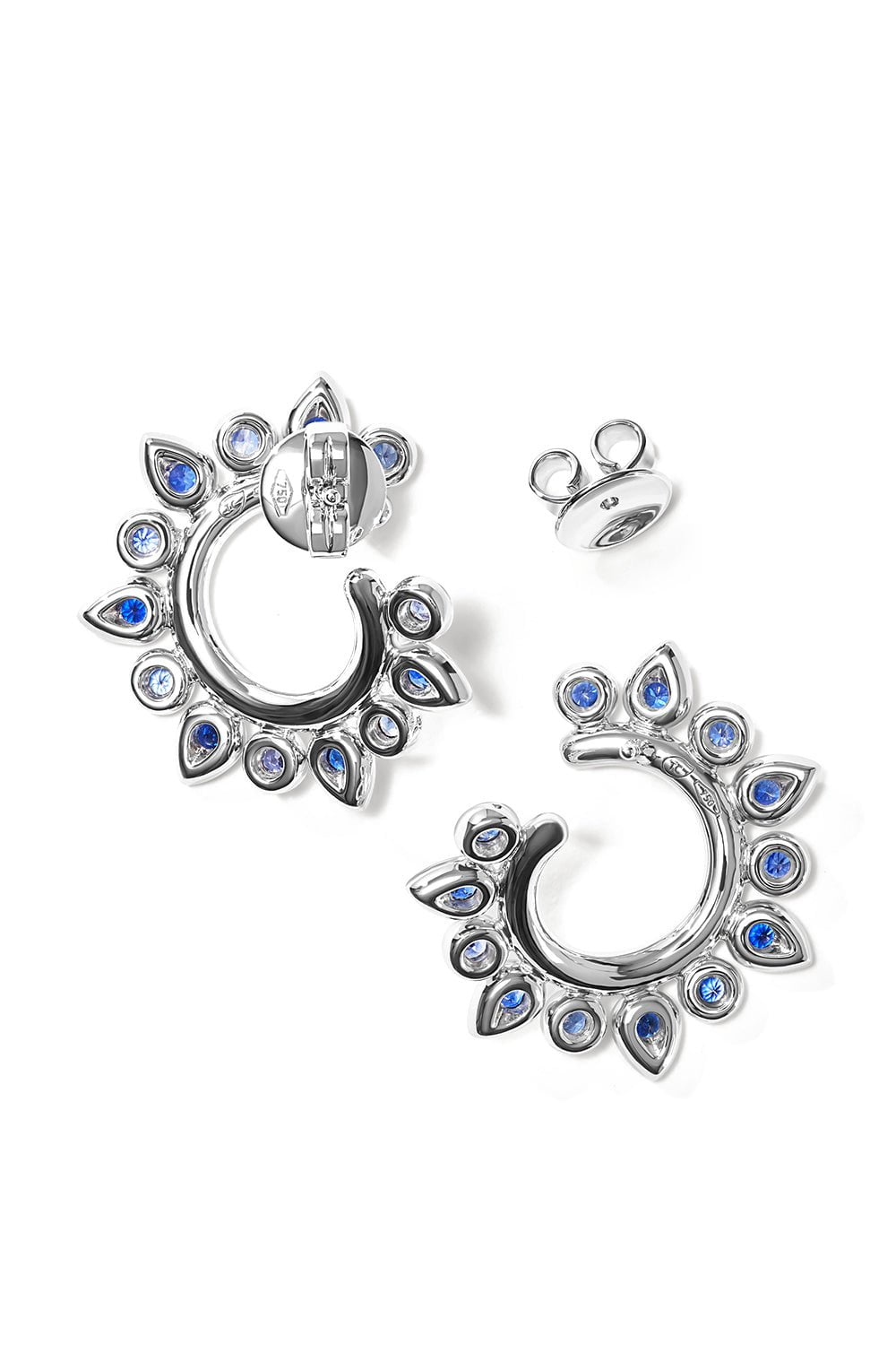 TAMARA COMOLLI-Gypsy Sun Ocean Hoop Earrings-WHITE GOLD