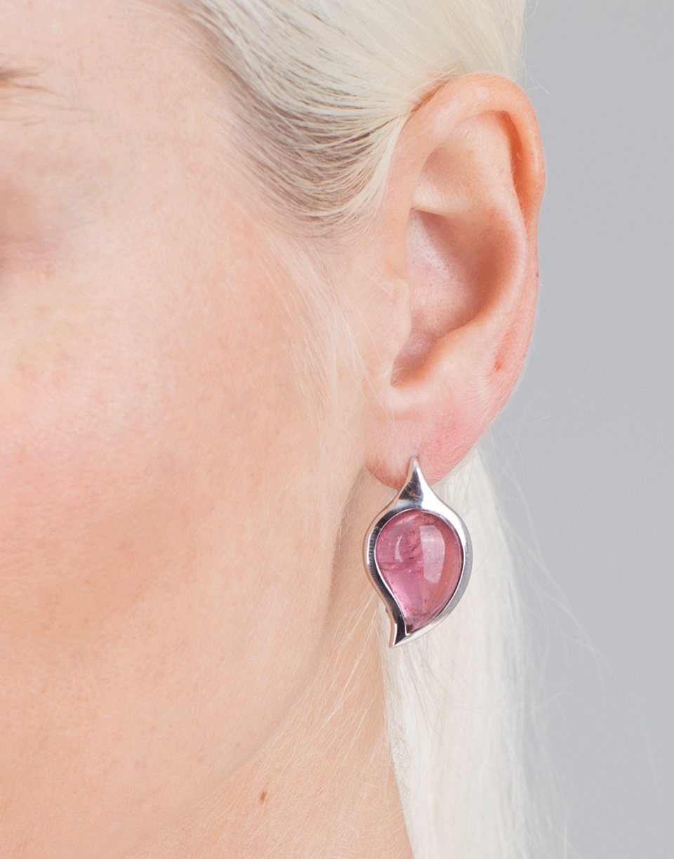 TAMARA COMOLLI-Large Pink Tourmaline Drop Earrings-WHITE GOLD