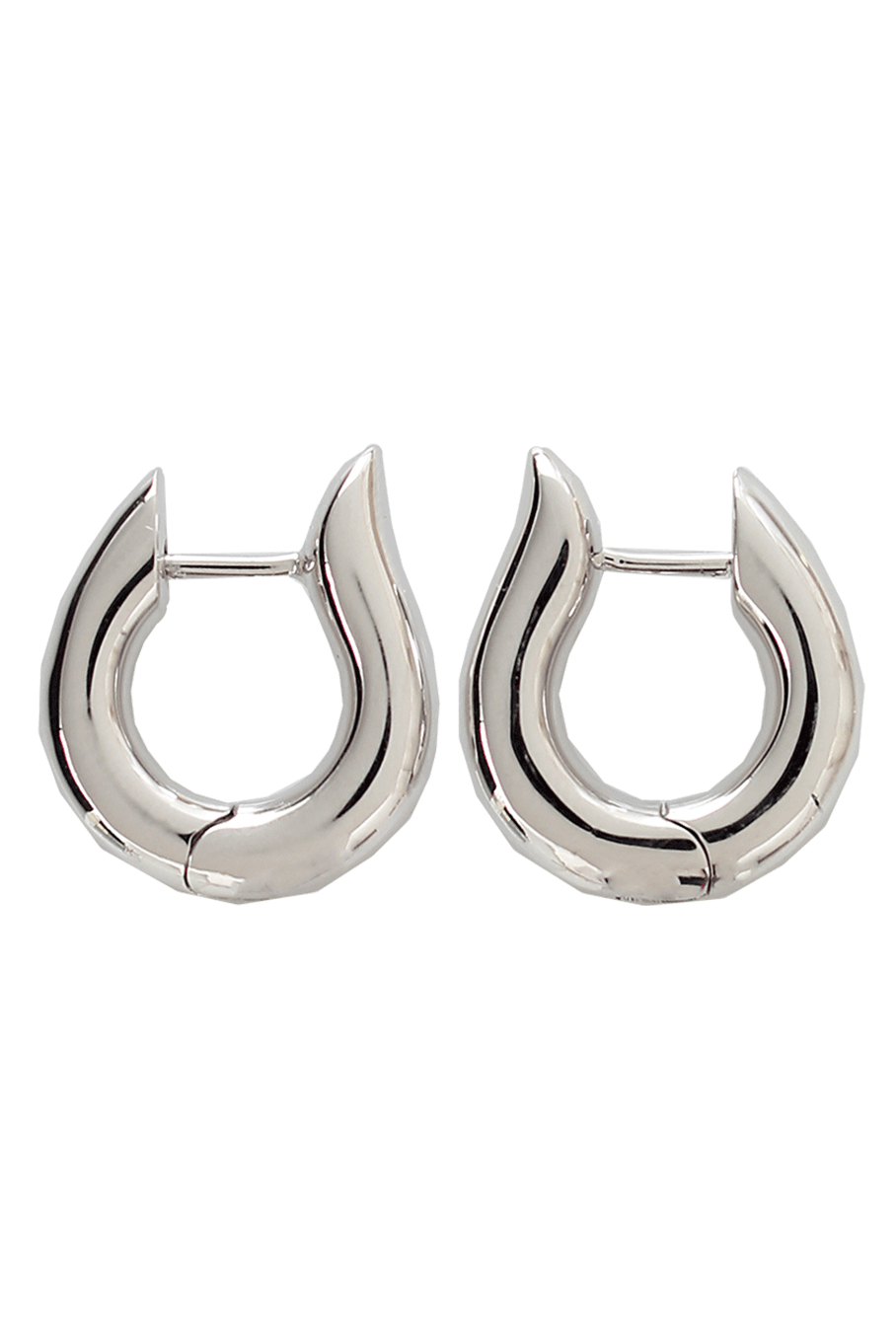 TAMARA COMOLLI-Medium Drop Hoop Earrings-WHITE GOLD
