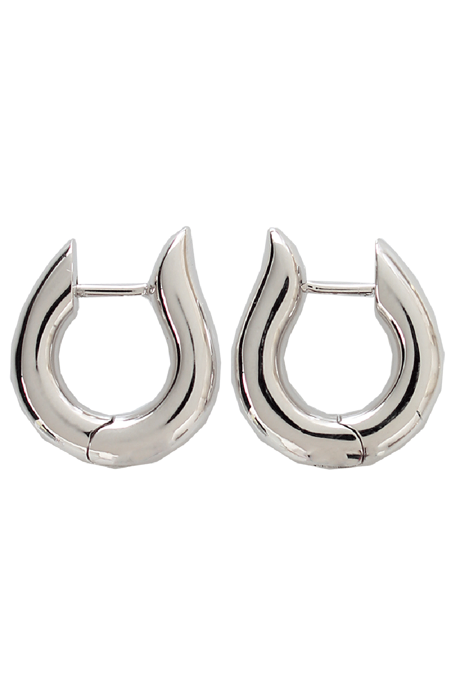 TAMARA COMOLLI-Medium Drop Hoop Earrings-WHITE GOLD