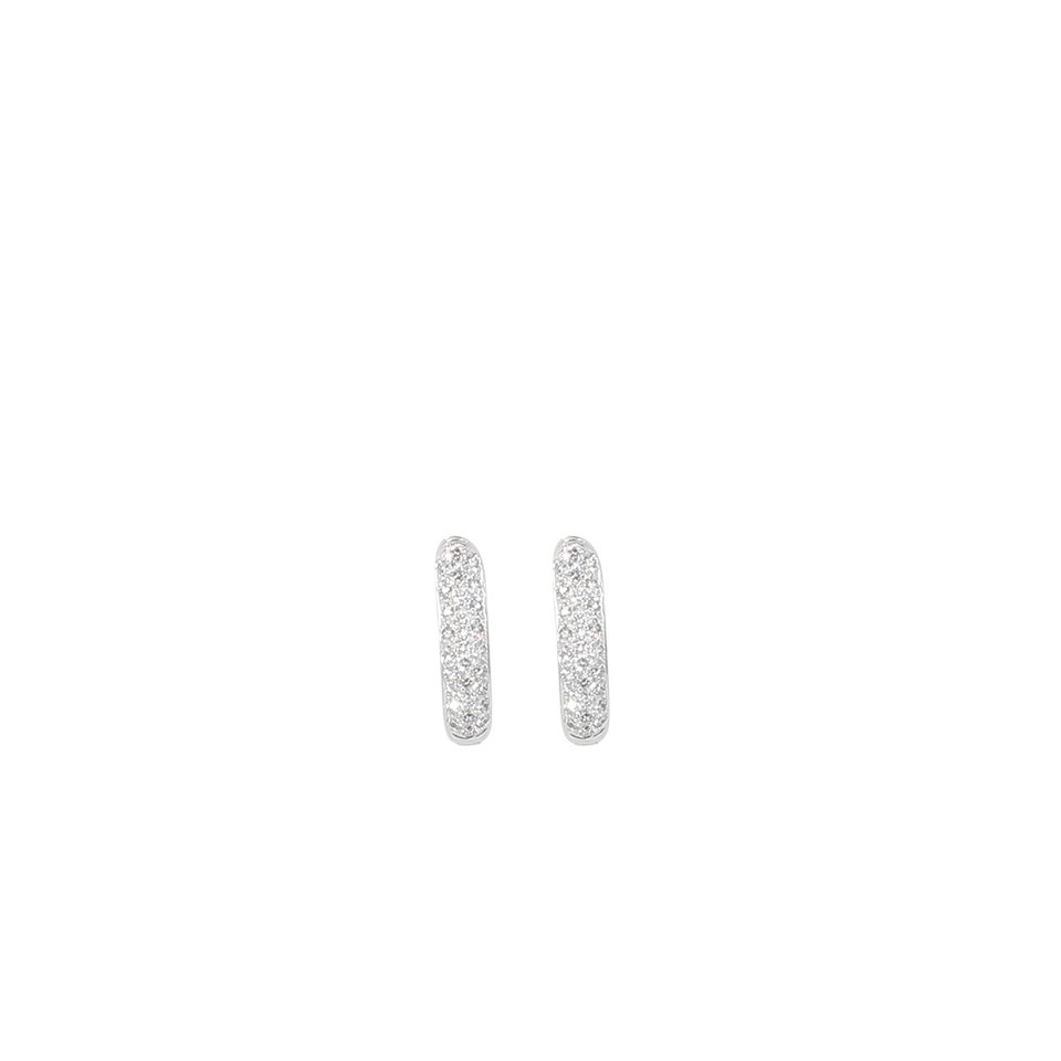 TAMARA COMOLLI-Medium Pave Diamond Drop Hoop Earrings-WHITE GOLD