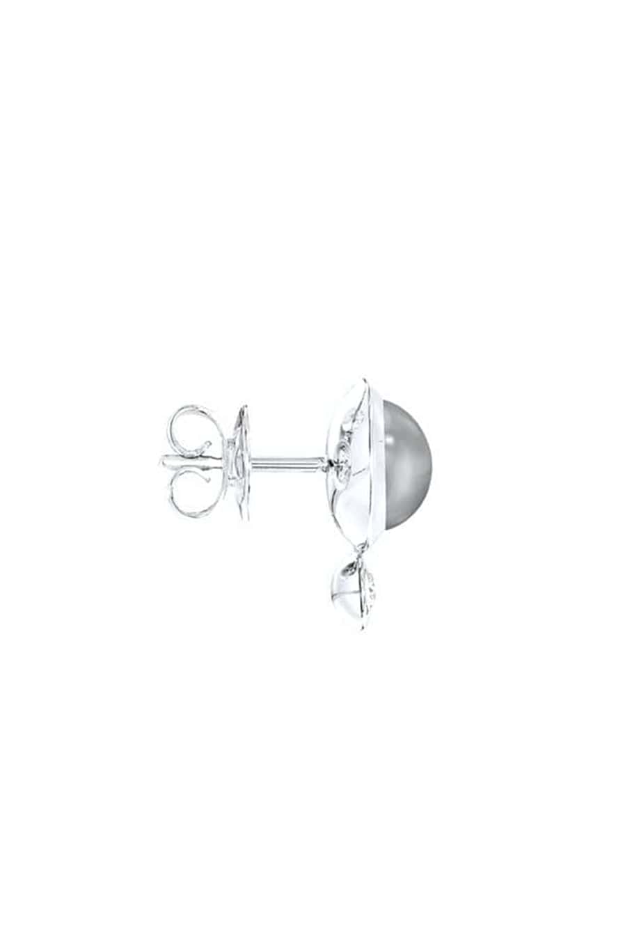 TAMARA COMOLLI-Moonstone Bouton Earrings-WHITE GOLD