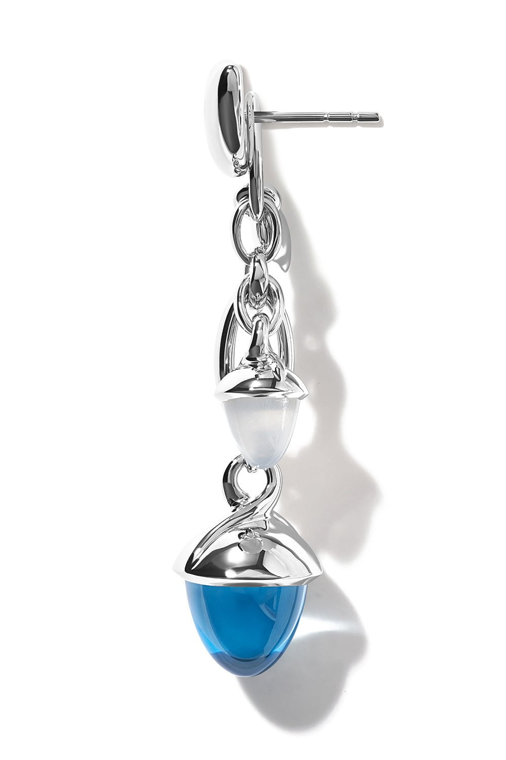 TAMARA COMOLLI-Ocean Mikado Dangling Acorn Earrings-WHITE GOLD