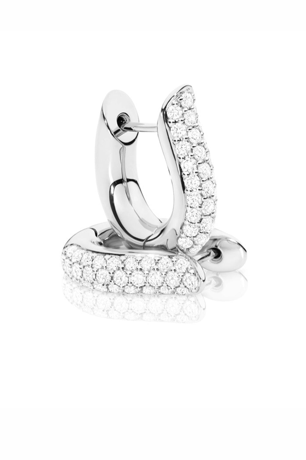 TAMARA COMOLLI-Signature Medium Diamond Pave Hoop Earrings-WHITE GOLD