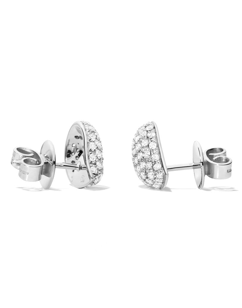 TAMARA COMOLLI-Small Pave Signature Studs-WHITE GOLD