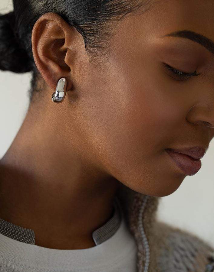 TAMARA COMOLLI-White Gold Medium Hoop Earrings-WHITE GOLD