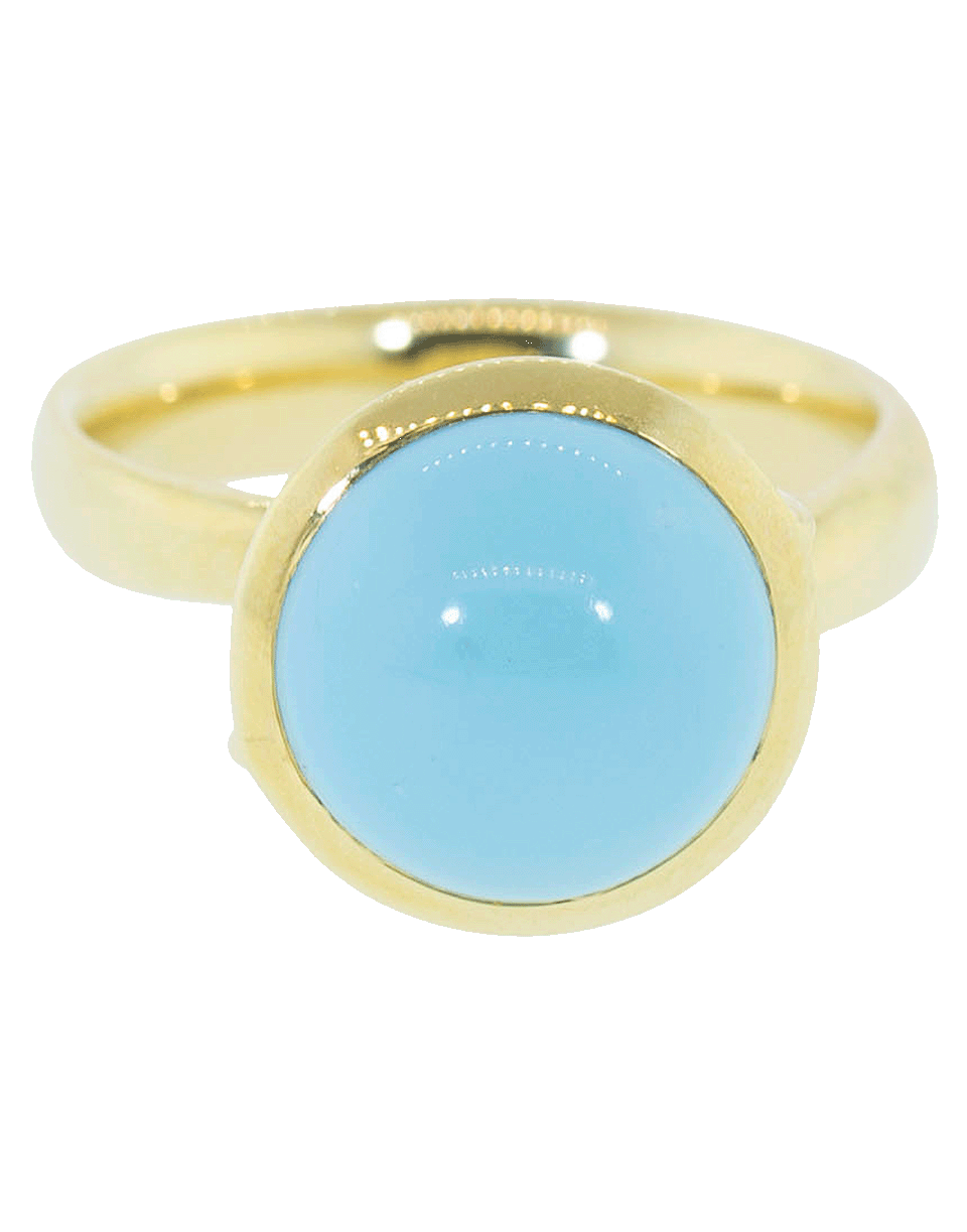 TAMARA COMOLLI-Large Turquoise Bouton Ring-YELLOW GOLD