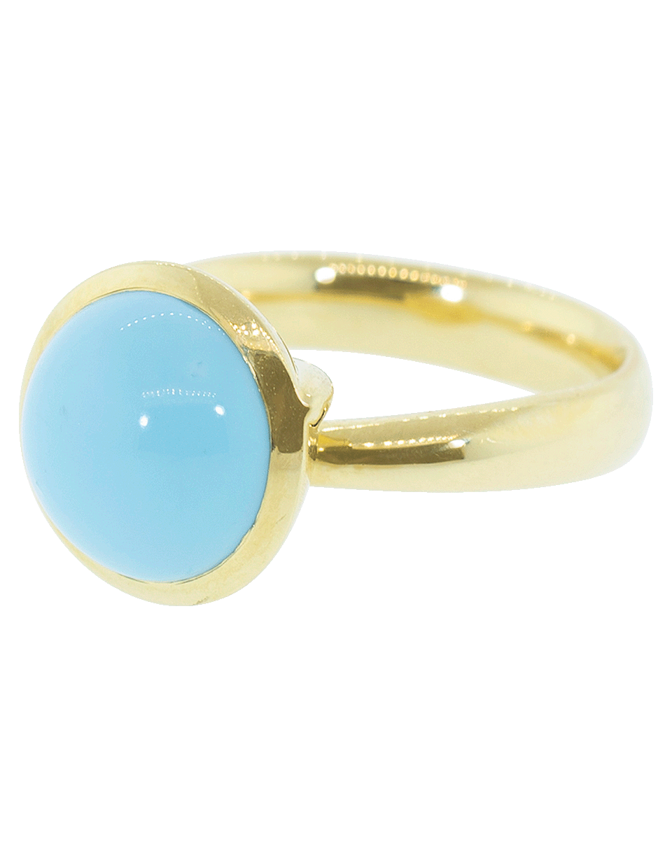 TAMARA COMOLLI-Large Turquoise Bouton Ring-YELLOW GOLD