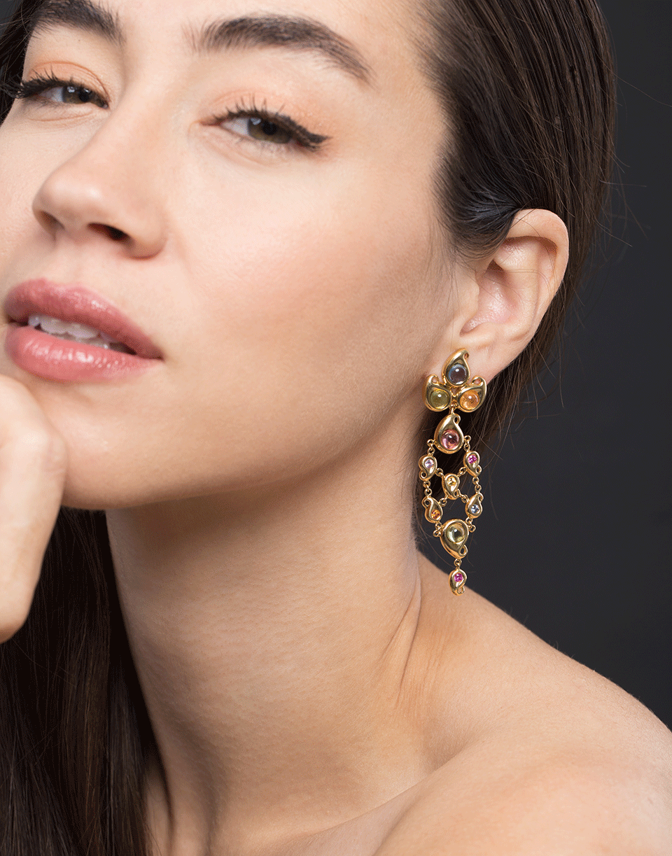 TAMARA COMOLLI-Candy Paisley Chandelier Earrings-YELLOW GOLD